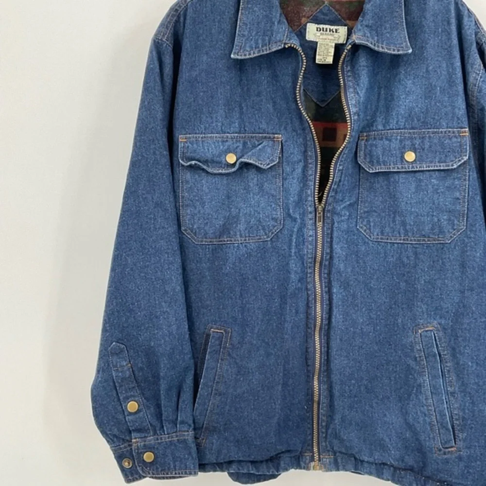 Vintage Duke Haband Fleece lined Denim Jacket Size Medium - Picture 2 of 6